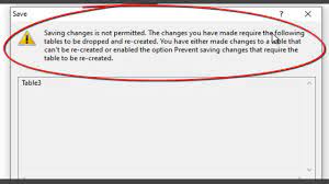 save changes is not permitted sql server